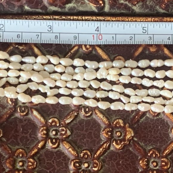 Vintage, 3 String Genuine Pearl Choker Necklace - Picture 7 of 9